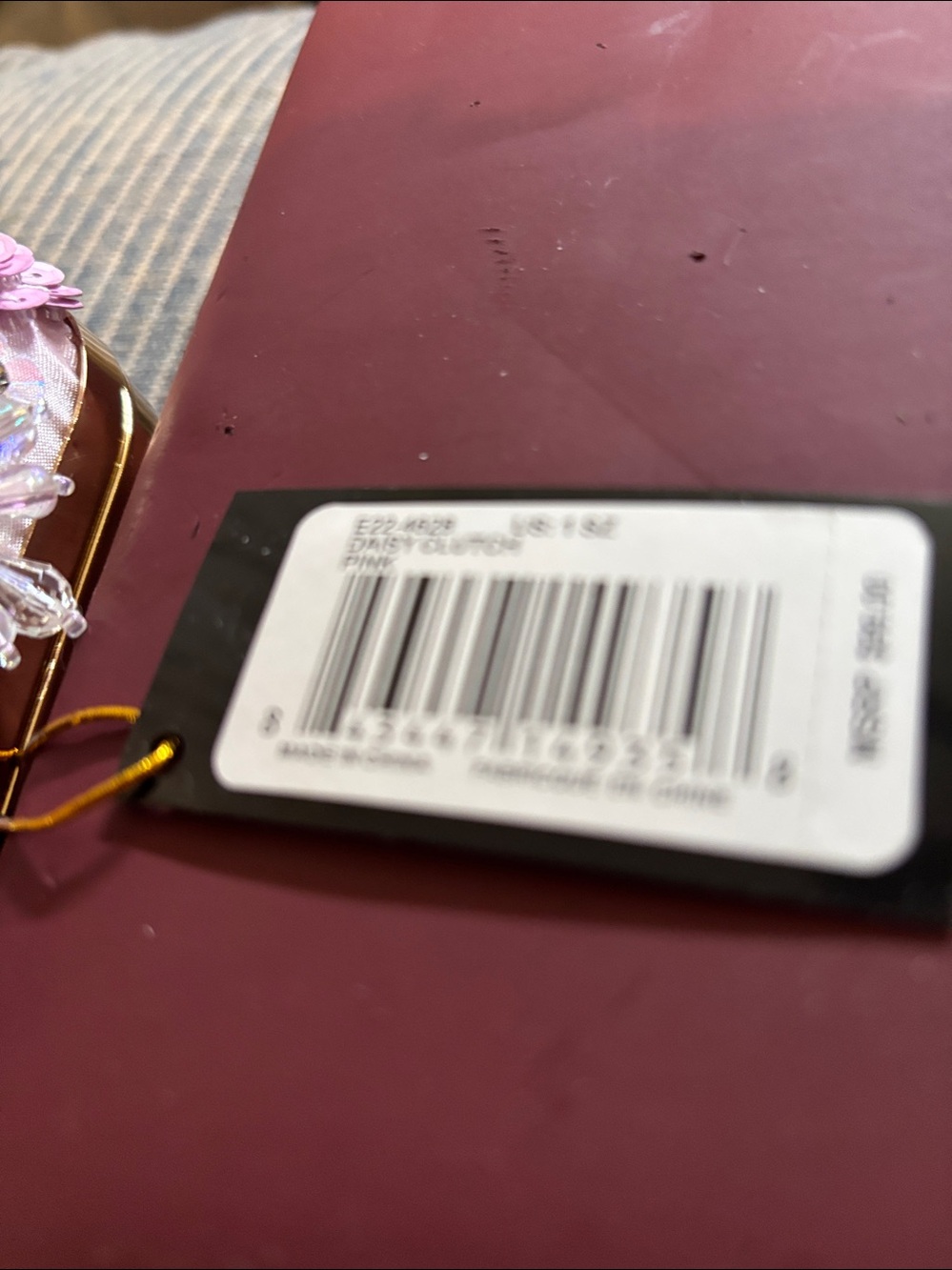 Bebe Embellished Floral Clutch in Blush, Pink and White - Picture 8 of 8